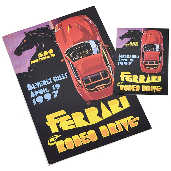 FERRARI at RODEO DRIVE -BEVERLY HILLS ALRIL 19 1997-Ivent Card & Sticker Set