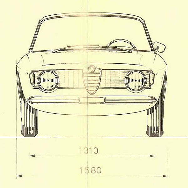 Alfa Romeo Giulia GTC cabrio 1965 Blue Drawing Print