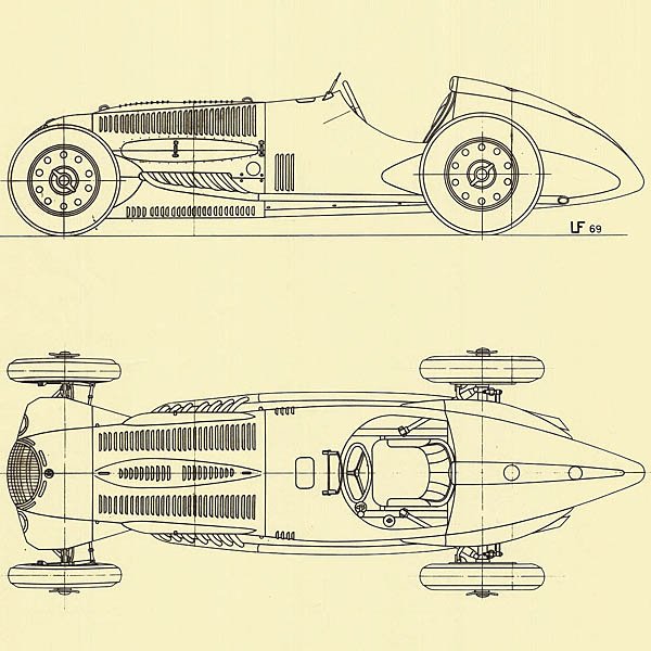 Alfa Romeo Monopost Gran Premio Tipo316 1938 Blue Drawing Print