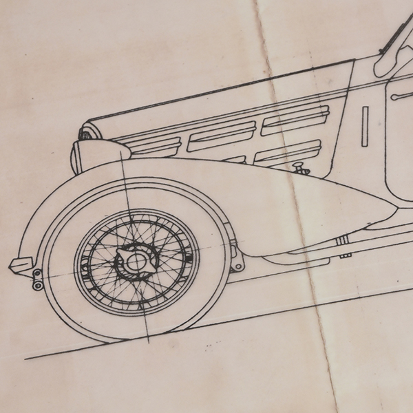 Alfa Romeo 6C 2300 Pescara Spider 1936 Blue Drawing Print