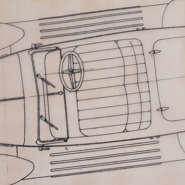 Alfa Romeo 6C 2300 Pescara Spider 1936 Blue Drawing Print