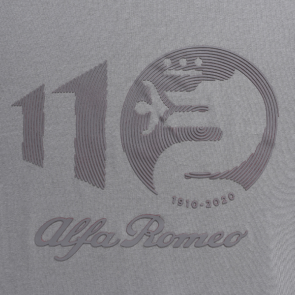 Alfa Romeo Official 110th Anniversary Rubber Printed Logo T-shirts (Gray)