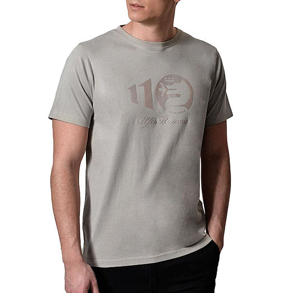 Alfa Romeo Official 110th Anniversary Rubber Printed Logo T-shirts (Gray)