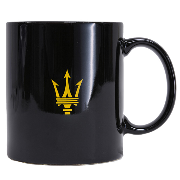 MASERATI Genuine New Logo & Emblem Mug Cup(Black / Yellow)