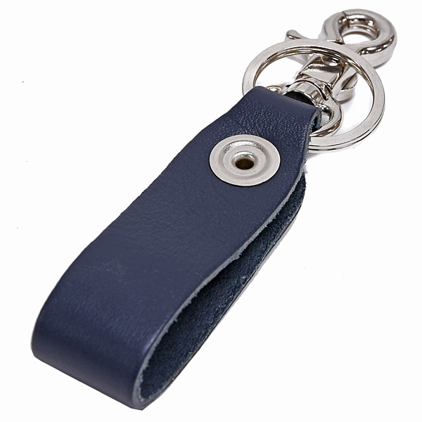 Vespa Official Natural Leather Straptype Keyring (Black Blue Red Natural)