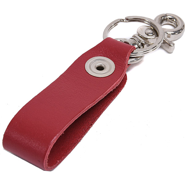 Vespa Official Natural Leather Straptype Keyring (Black Blue Red Natural)