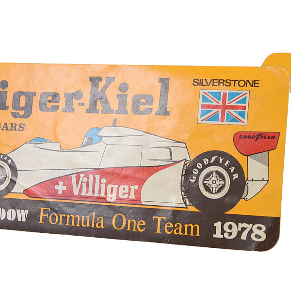 VILLIGER TABATIP SHADOW DN9 F1 TEAM SilverStone GP 1978 Original Sticker