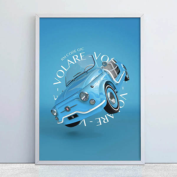 Garage Italia Official FIAT nuova500 Poster (Volare)