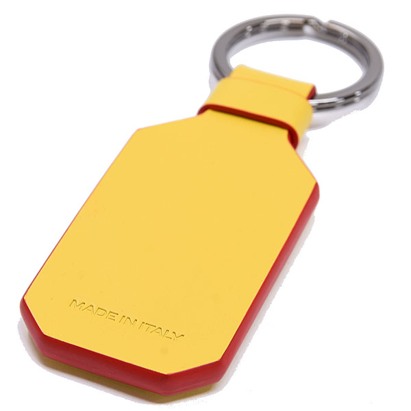 Ferrari Official Leather Base Cavallino Keyring (Yellow)