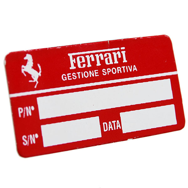 Ferrari GESTIONE SPORTIVA Serial Code Tag(39*18mm)