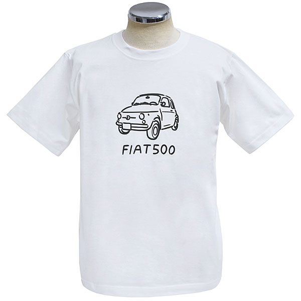 FIAT Official 500 Writing Print T-shirt (White)