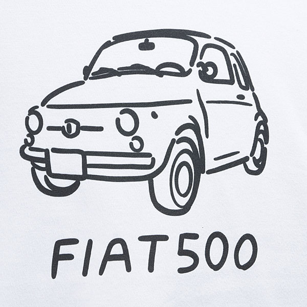 FIAT Official 500 Writing Print T-shirt (White)