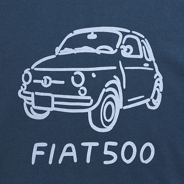 FIAT Official 500 Writing Print T-shirt (Indigo Blue)