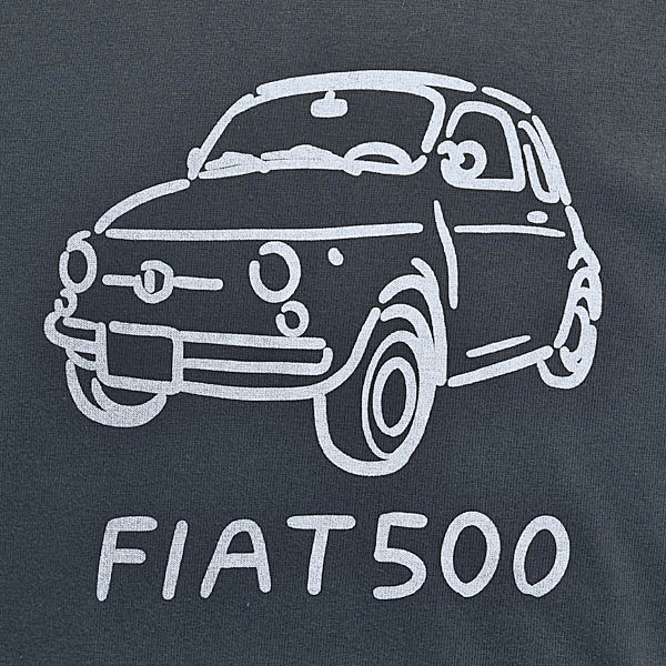 FIAT Official 500 Writing Print T-shirt (Dark Gray)