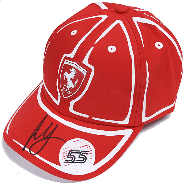 Scuderia Ferrari 2023 Las Vegas GP Baseball Cap-Signed by Carlos Sainz-