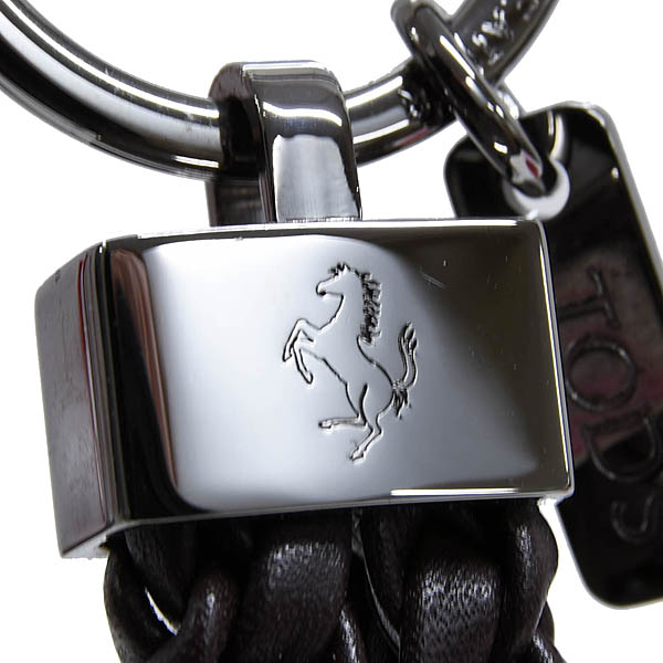 Ferrari Intrecciato Leather Strap Keyring by TOD'S