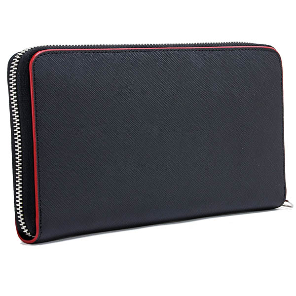 Ferrari Genuine Round Zip Long Wallet