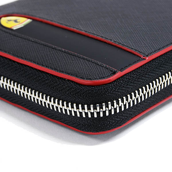 Ferrari Genuine Round Zip Long Wallet