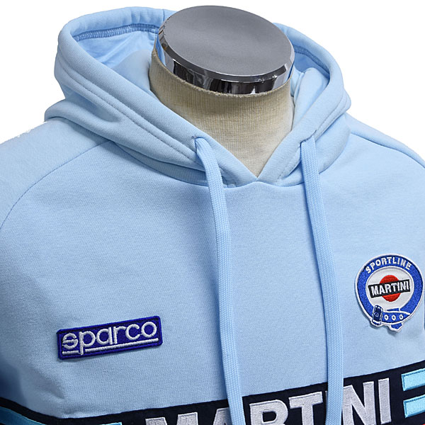 MARTINI RACING Official Hooded Felpa(Light blue) by Sparco