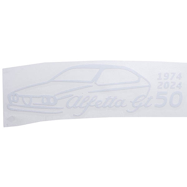 Alfa Romeo Alfetta 50th Anniversary Logo Sticker (Cut Letters/White) by RIA (Registro Italiano Alfa Romeo)