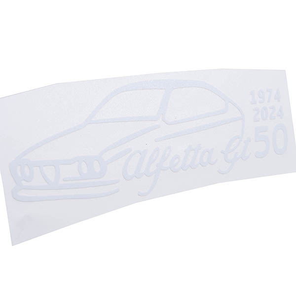 Alfa Romeo Alfetta 50th Anniversary Logo Sticker (Cut Letters/White) by RIA (Registro Italiano Alfa Romeo)