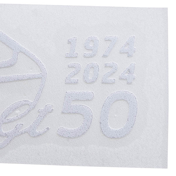 Alfa Romeo Alfetta 50th Anniversary Logo Sticker (Cut Letters/White) by RIA (Registro Italiano Alfa Romeo)