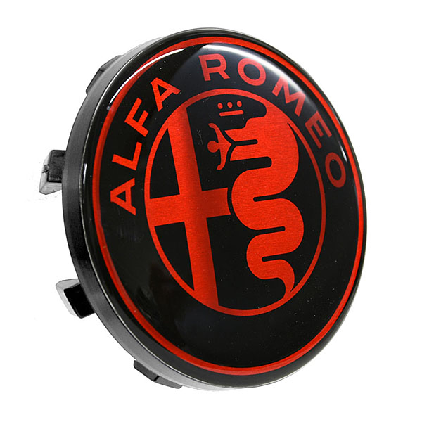 Alfa Romeo Wheel Hub Cap(New emblem Black/Red) (155/164/145/GTV/Spider/156/166/147/GT/MITO/4C)