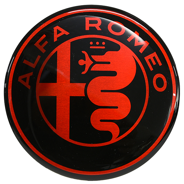 Alfa Romeo Wheel Hub Cap(New emblem Black/Red) (155/164/145/GTV/Spider/156/166/147/GT/MITO/4C)