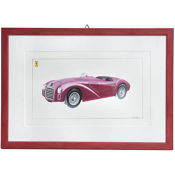 Ferrari 125 Handwritten Illustration Framed By Sante Lusuardi