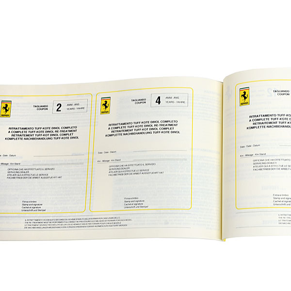 Ferrari F40 Owner's Warranty & Service Book (1988)